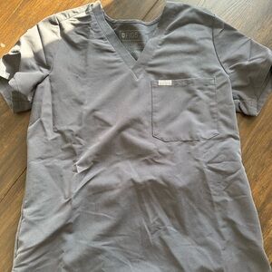 Figs Gray One Pocket Scrub Top